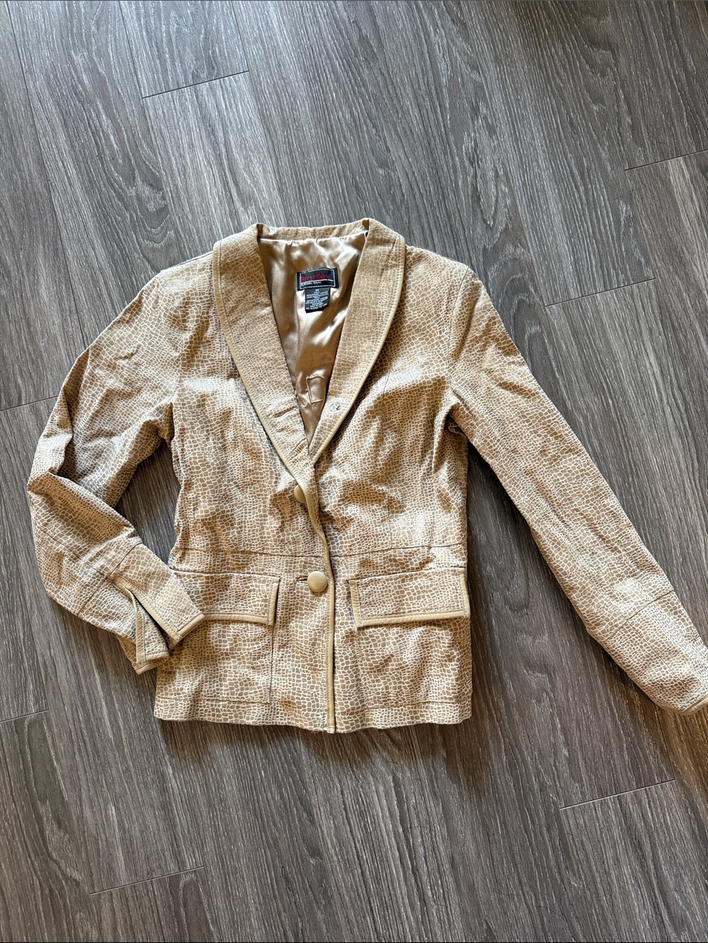 Vintage BRADLEY women’s Textured reptile Cream Women's Blazer Jacket
